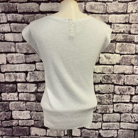 Talbots NWT Silver Sleeveless Blouse Size M - Picture 6 of 9